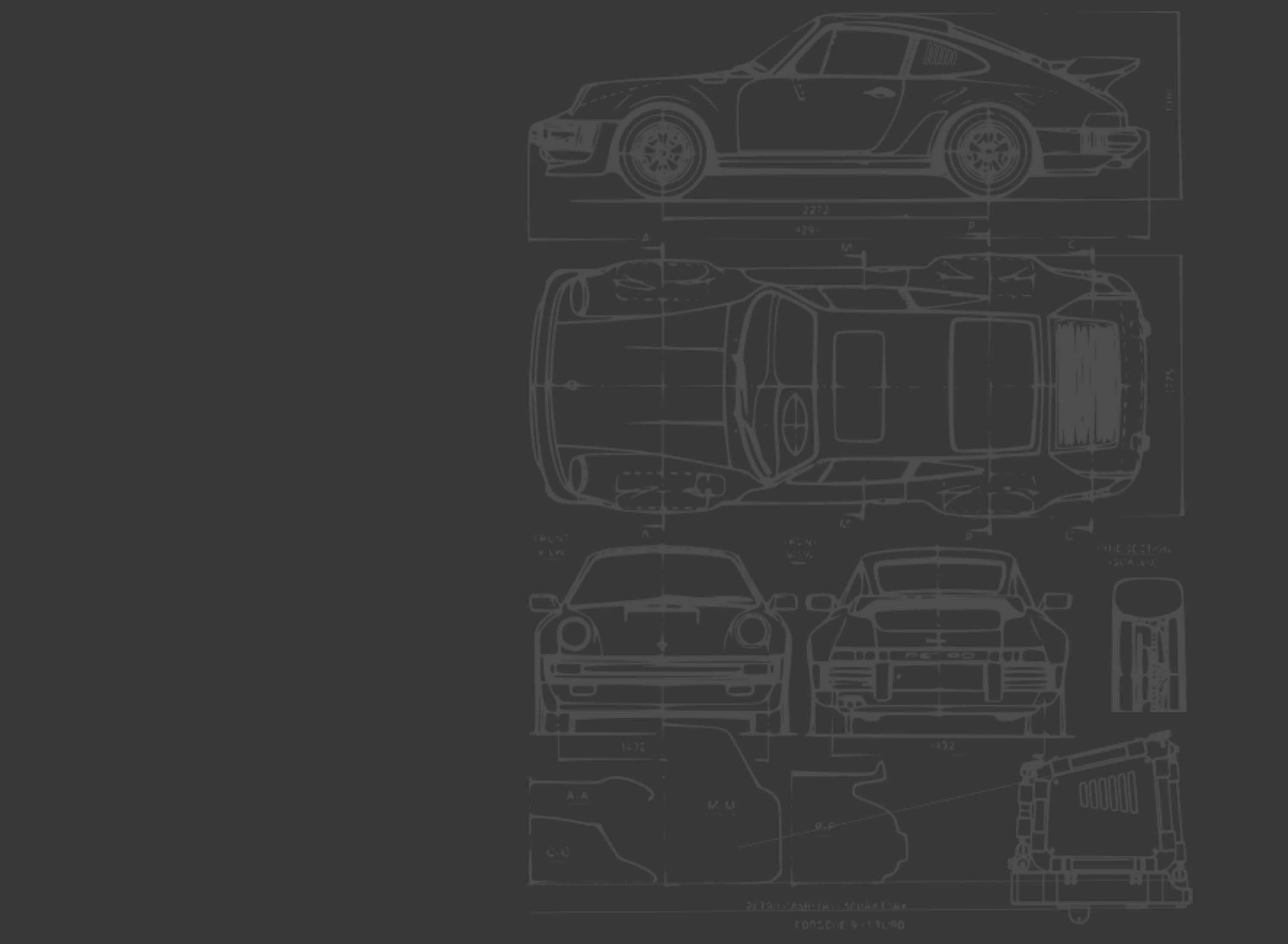 K9eleven blueprints Porsche 911 dog box rightside